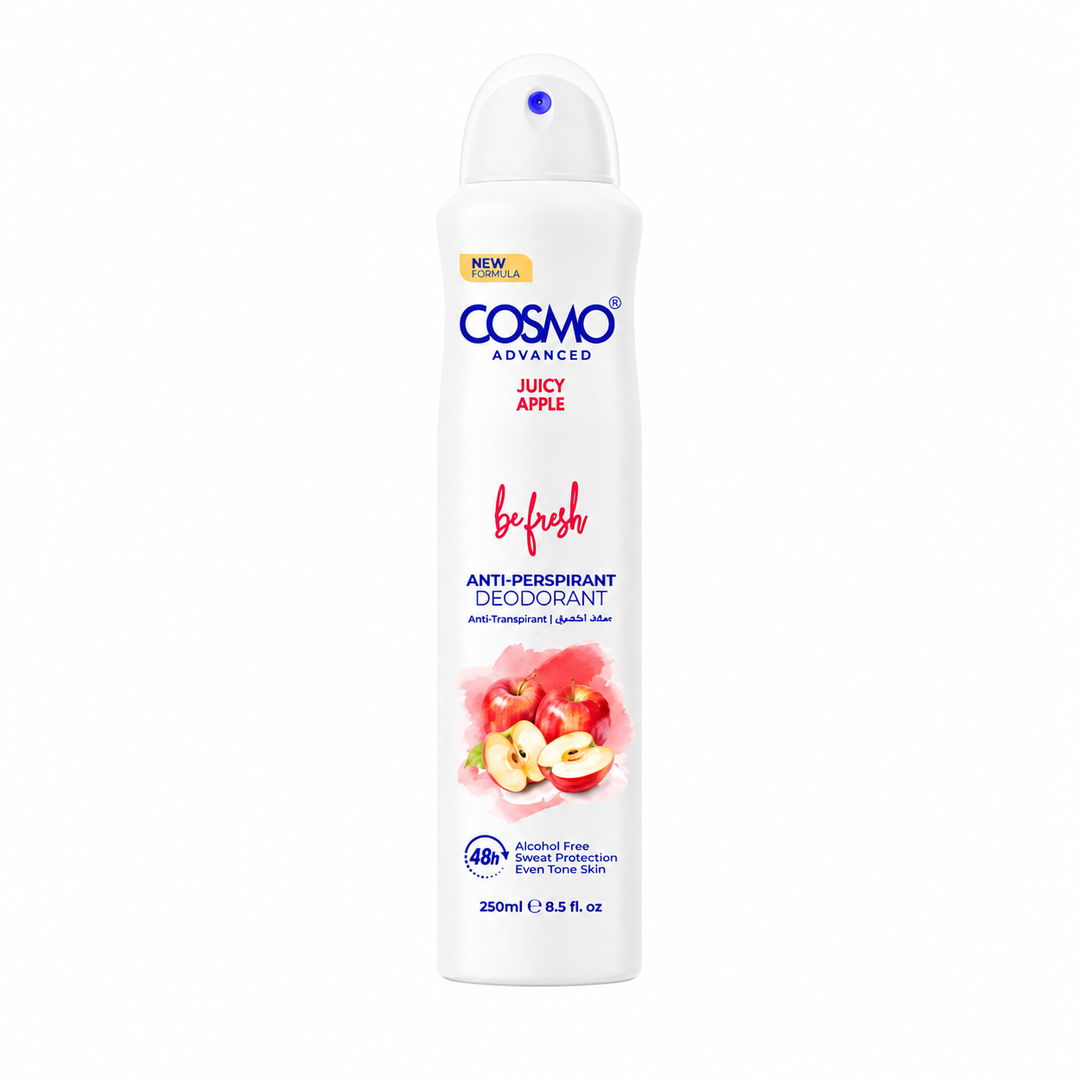 Cosmo By Fresh Advanced Anti perspirant 48h Spray with Juicy Apple - 250ml | كوزمو بخاخ مزيل العرق - 250 مل