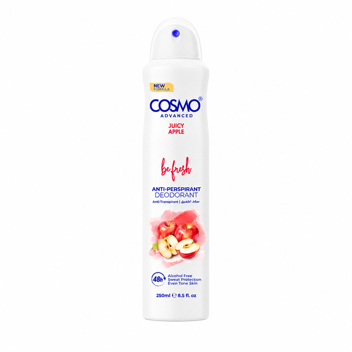 Cosmo By Fresh Advanced Anti perspirant 48h Spray with Juicy Apple - 250ml | كوزمو بخاخ مزيل العرق - 250 مل