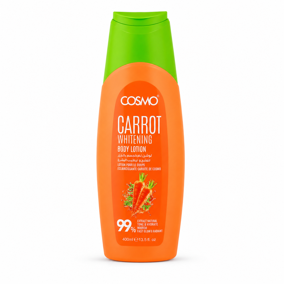 Cosmo Carrot Body Lotion for Skin Whitening - 400ml | كوزمو لوشن جسم بالجزر لتفتيح البشرة – 400 مل