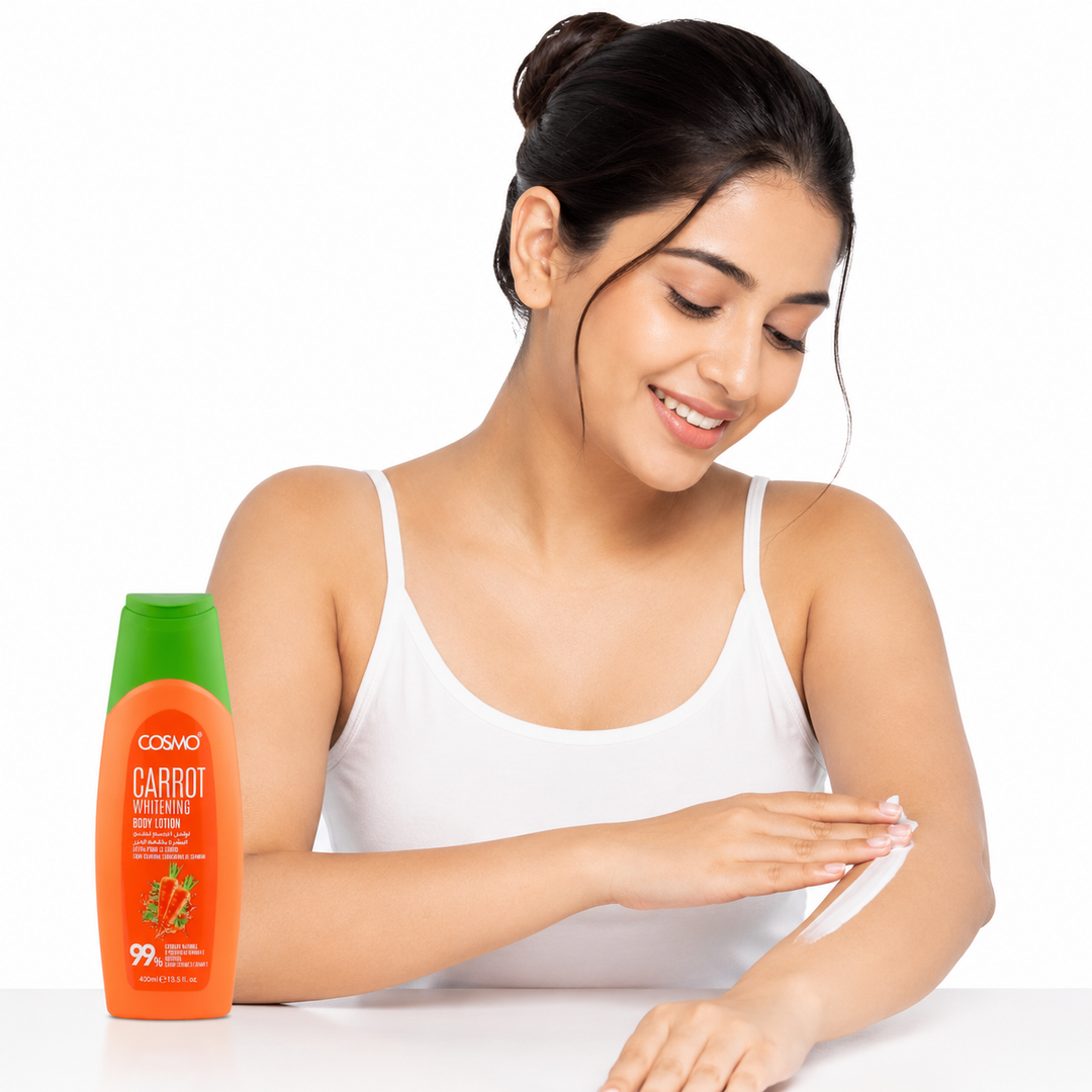 Cosmo Carrot Body Lotion for Skin Whitening - 400ml | كوزمو لوشن جسم بالجزر لتفتيح البشرة – 400 مل