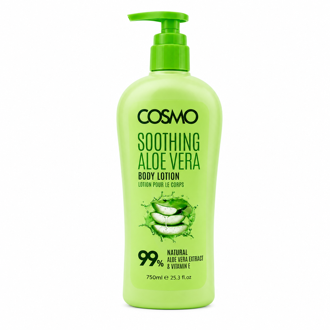 COSMO Soothing Aloe Vera Body Lotion 99% Natural Shower Gel Citrus Blend |لوشن الجسم المهدئ بخلاصة الصبار من كوزمو، جل استحمام طبيعي 99% برائحة عشوائيه