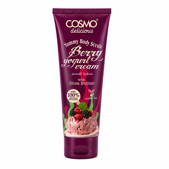 COSMO Berry Yogurt Cream Yummy Body Scrub - 275ml | مقشر الجسم كوزمو كريم التوت والزبادي – 275 مل