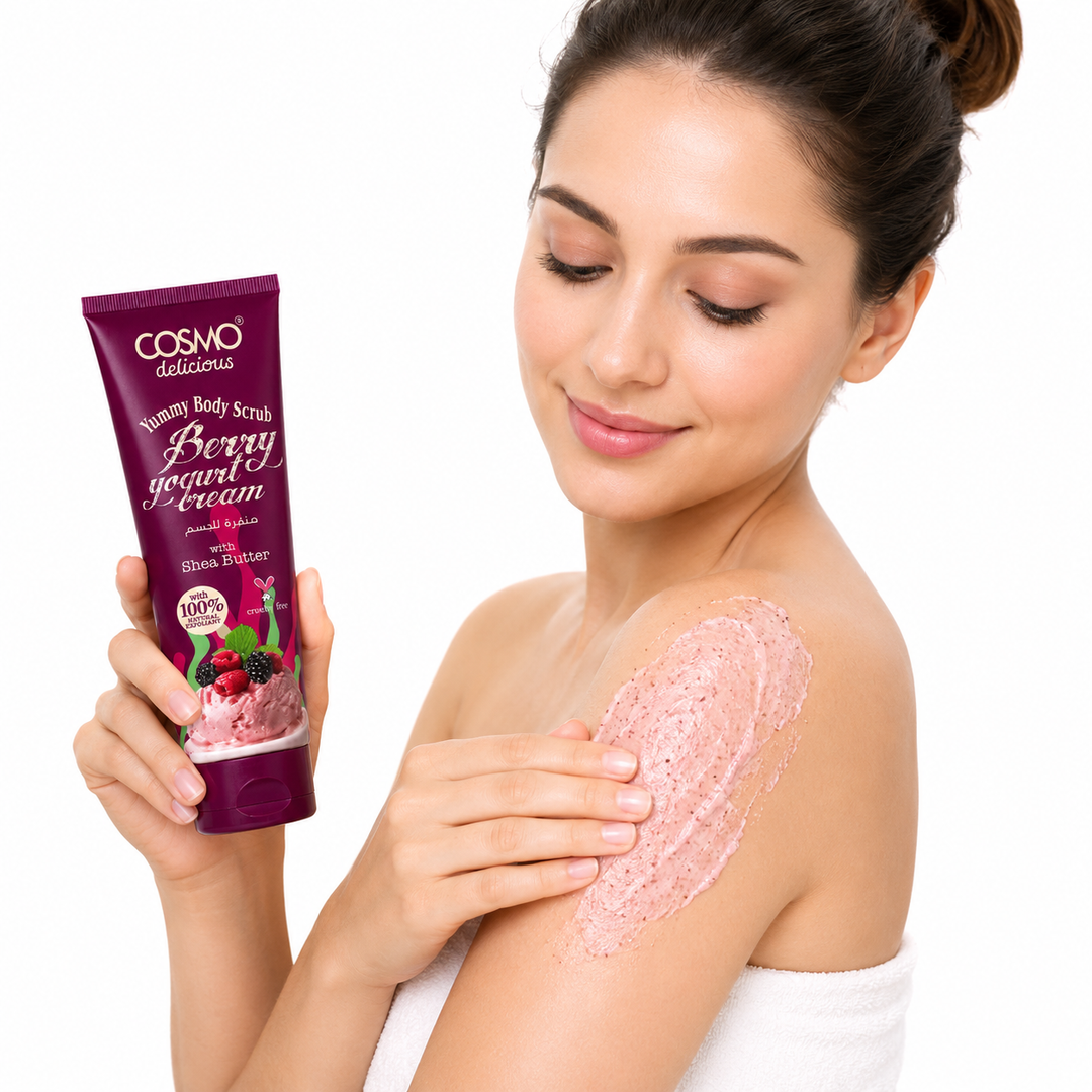 COSMO Berry Yogurt Cream Yummy Body Scrub - 275ml | مقشر الجسم كوزمو كريم التوت والزبادي – 275 مل