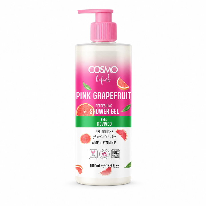COSMO Pink Grapefruit Pefreshing Shower Gel - 1000ml | شاور جل كوزمو برائحة الجريب فروت الوردي المنعش – 1000 مل