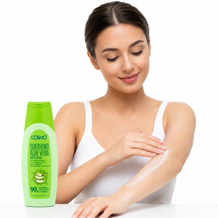 Cosmo Soothing Body Lotion with Aloe Vera Extract - 400ml | كوزمو لوشن للجسم بالاوفيرا - 400 مل
