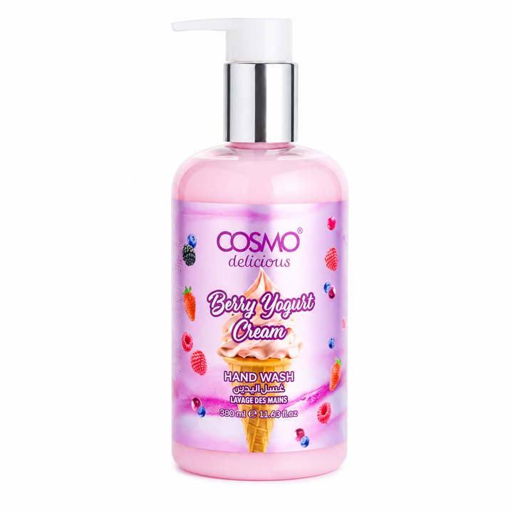 Cosmo Berry Yogurt Cream Hand Wash - 380ml | كوزمو غسول لليدين برائحة التوت والزبادي - 380 مل