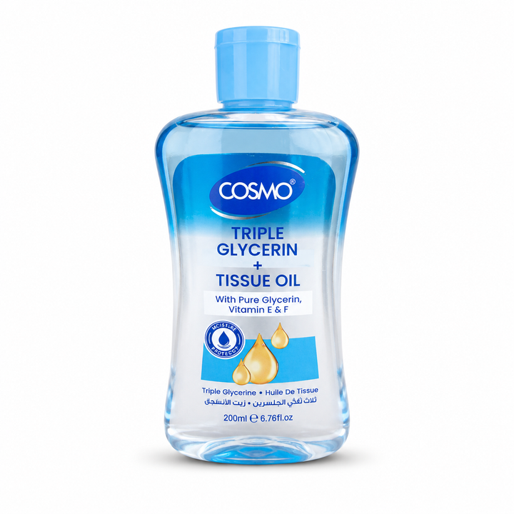 COSMO Triple Glycerin + Tissue Oil - 200ml |كوزمو غليسرين ثلاثي + زيت الأنسجة - 200 مل