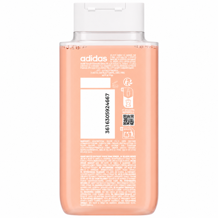 Adidas Vibes Get Comfy Shower Gel - 250ml | أديداس جل استحمام رائحة فانيلا وماندرين - 250مل