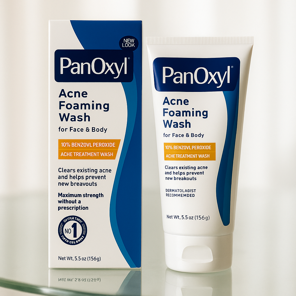 PanOxyl Acne Foaming Wash Benzoyl Peroxide 10% Max Strength - 156g |  بانوكسيل غسول رغوي لحب الشباب البنزويل بيروكسايد 10%  - 156 غرام