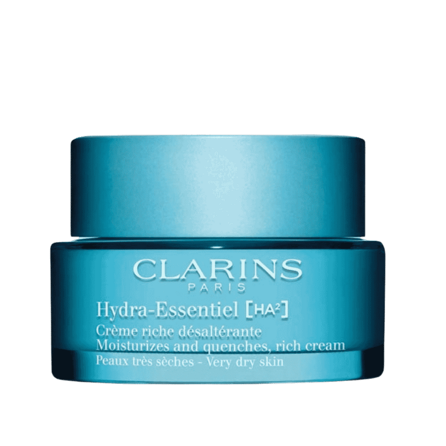 Clarins hydrating face cream jar ingredients label showing white packaging with black text and botanical formula details.