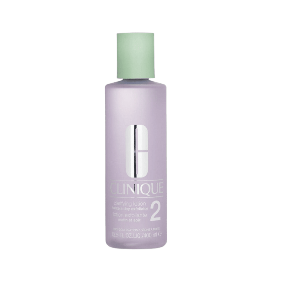 Clinique Clarifying Lotion 2 exfoliator 400ml in lavender bottle with pale green cap