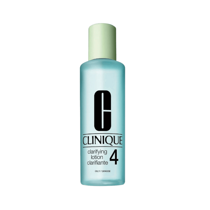 Clinique Clarifying Lotion 4 in blue bottle with pale green cap for oily skin