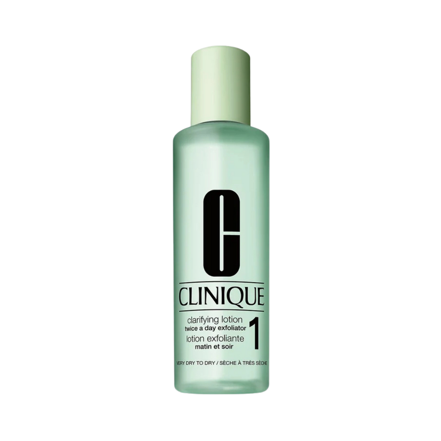 Clinique Clarifying Lotion Twice A Day Exfoliator, 400ml purple bottle with silver screw cap