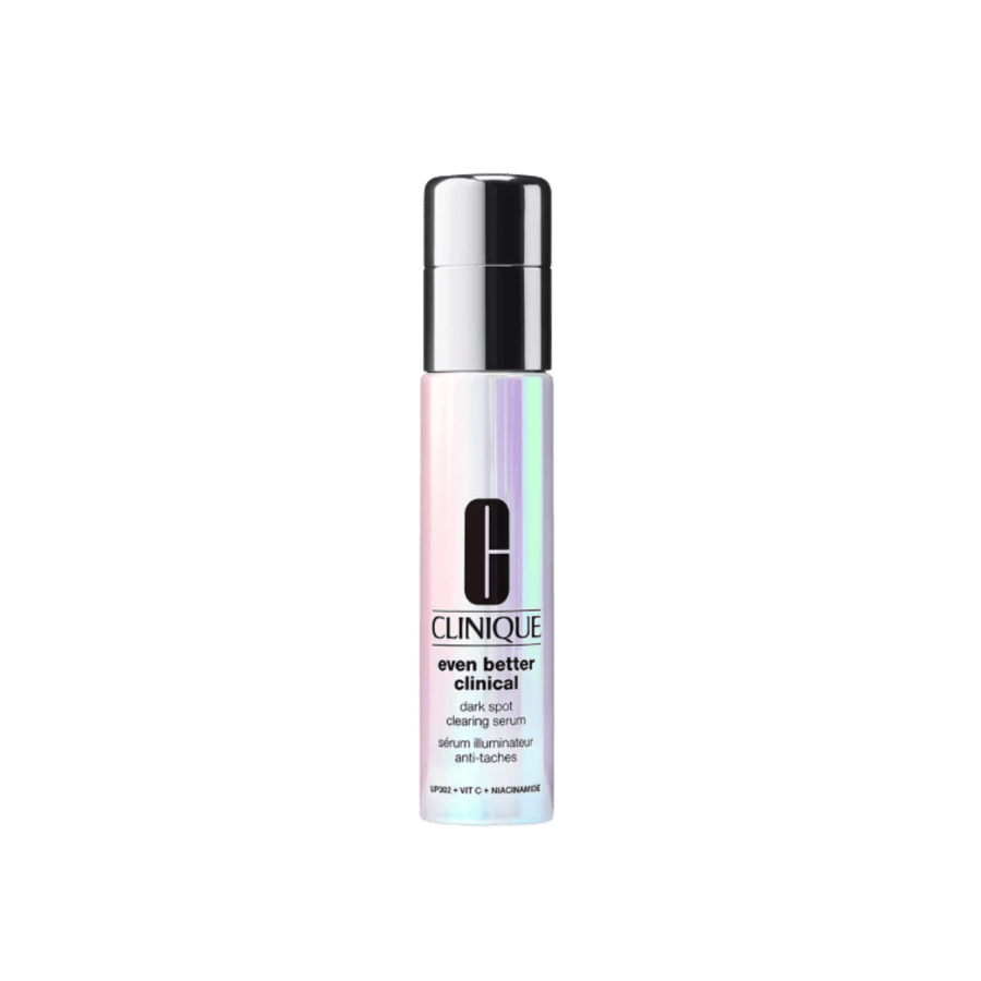Clinique Even Better Clinical Dark Spot Clearing Serum in iridescent bottle with black cap