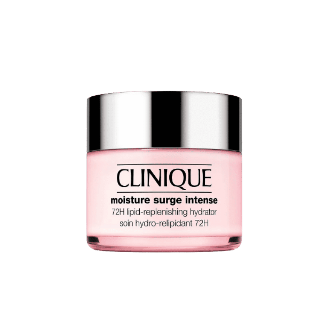Clinique Moisture Surge Intense 72H Lipid-Replenishing Hydrator pink jar with silver lid