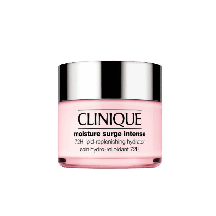 Clinique Moisture Surge Intense 72H Lipid-Replenishing Hydrator pink jar with silver lid