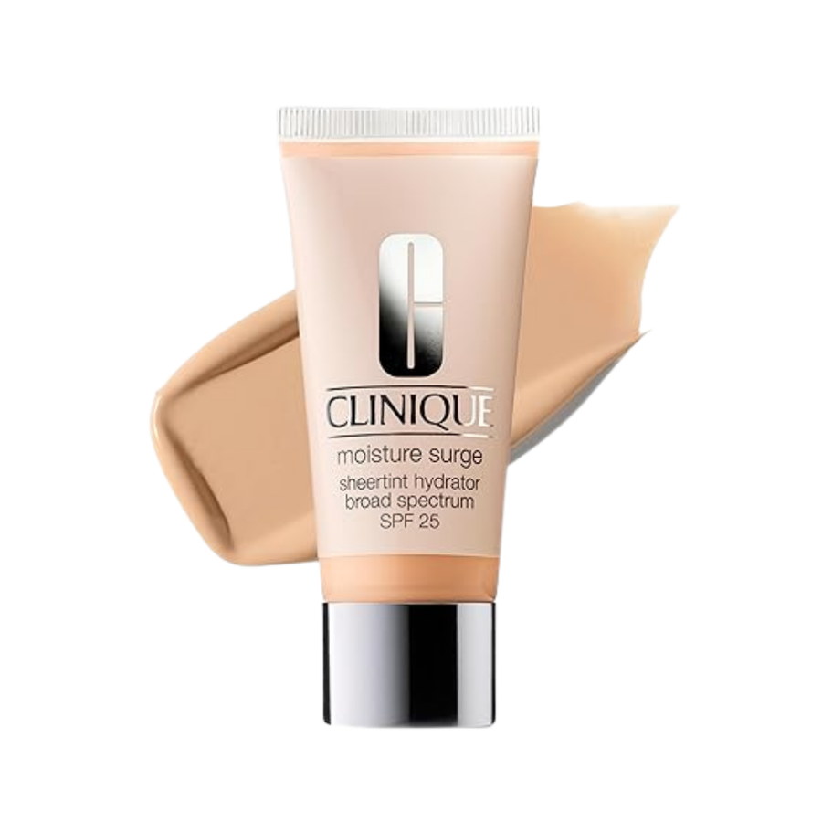 Clinique Moisture Surge Sheertint Hydrator SPF 25 tinted moisturizer tube with silver cap