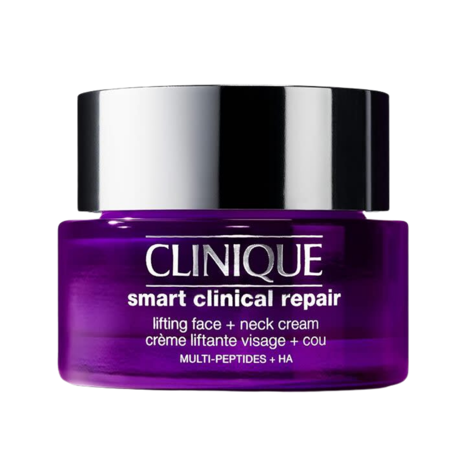 Clinique Smart Clinical Repair face and neck lifting cream, 50ml purple jar with silver lid