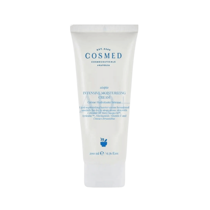 Cosmed Atopia Intensive Moisturizing Cream AD+ 200ml white tube for dry sensitive skin.