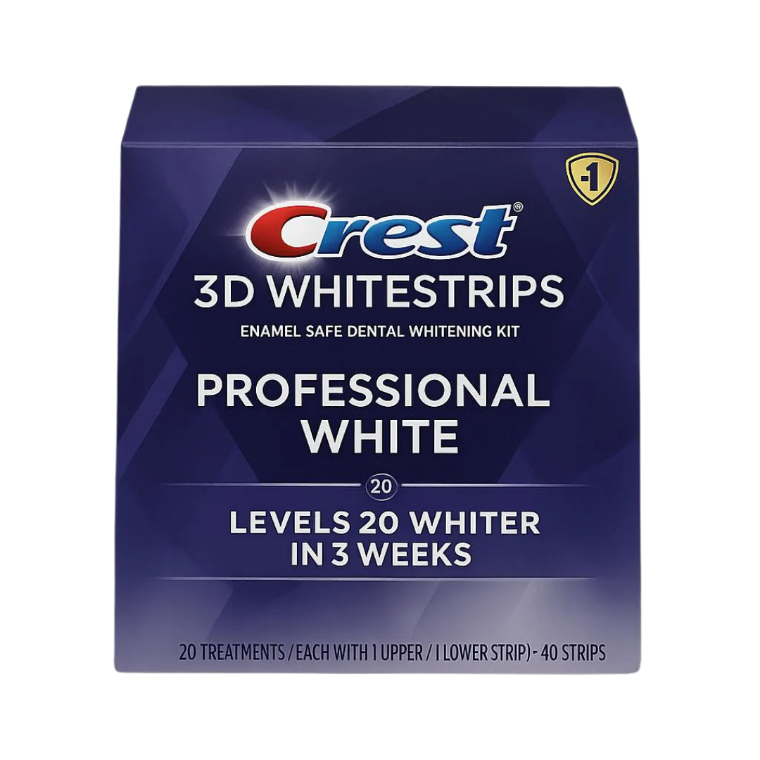 Crest 3D Whitestrips Professional White dental whitening kit, blue box, 20 treatments, 40 strips
