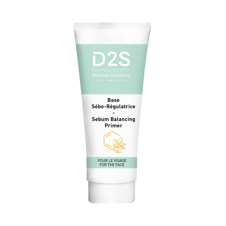 D2S Sebum Balancing Primer, 200ml, in a white squeeze tube with mint-green label and white cap