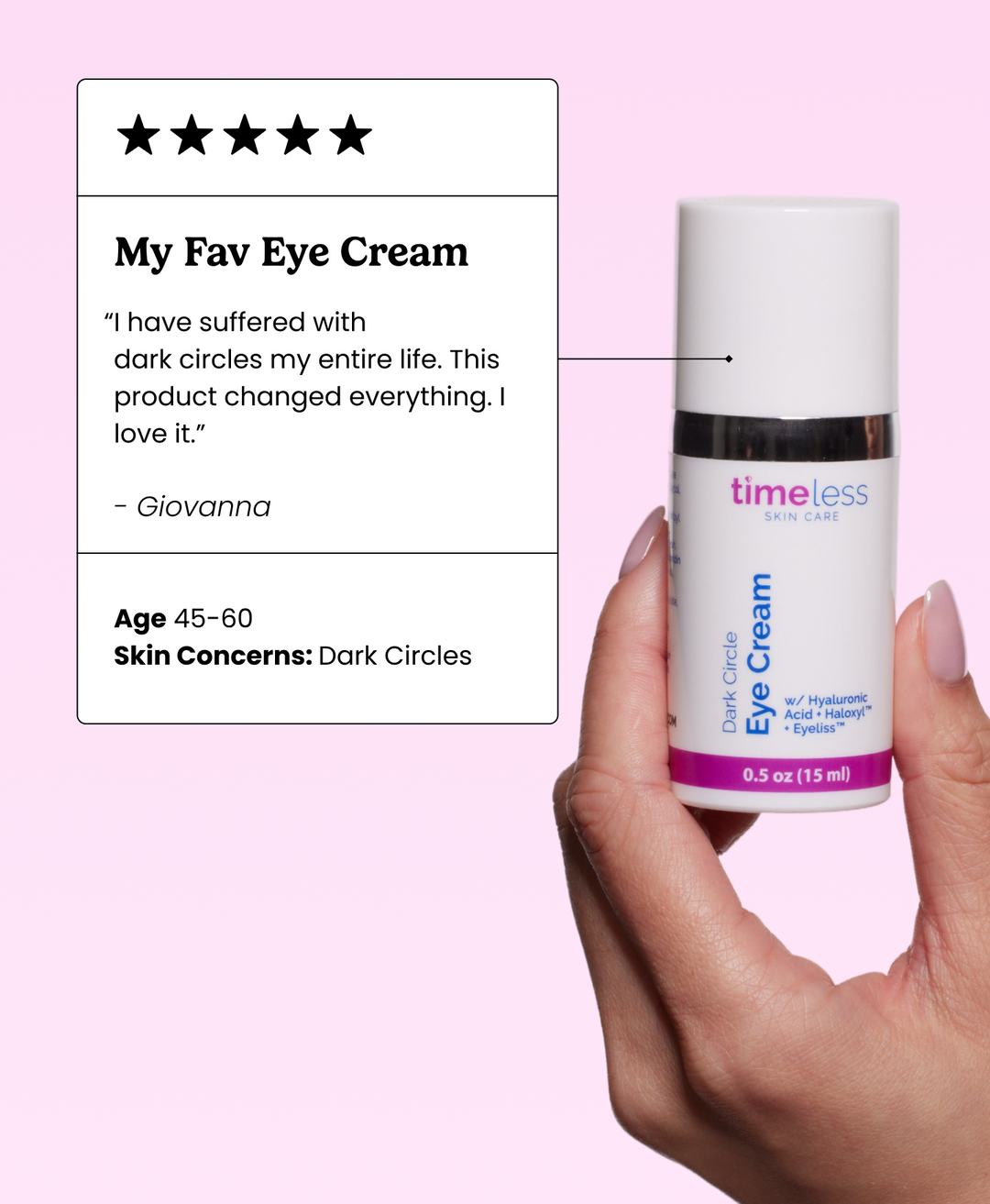 timeless Skin Care Dark Circle Eye Cream with Hyaluronic Acid + Haloxyl + Eyeliss - 15ml | تايم ليس كريم عين دوائر داكنة - 15مل #1