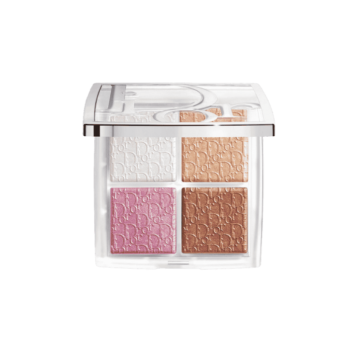 Dior Backstage Glow Maximizer Palette with four embossed shimmer shades in clear compact