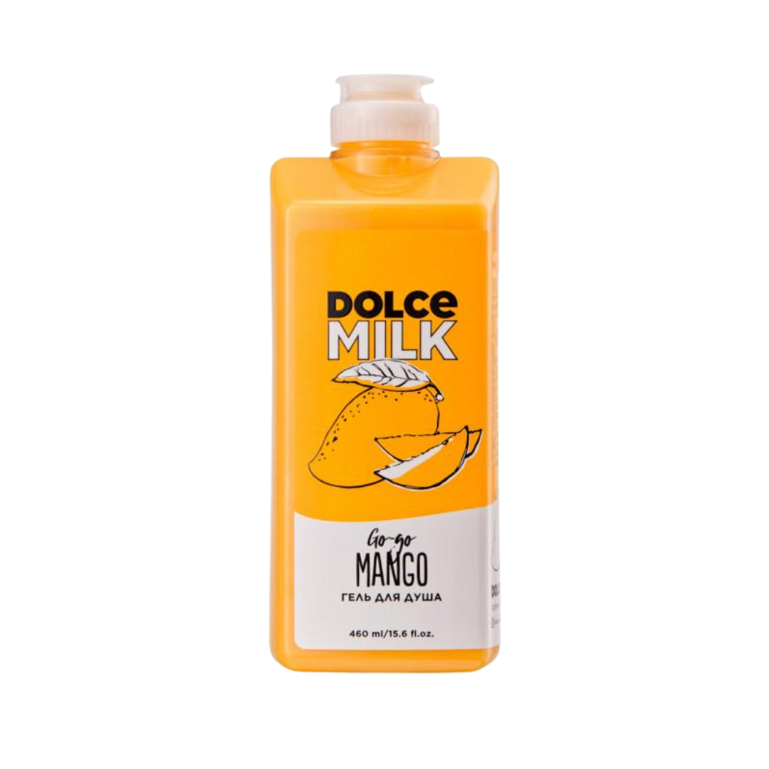 Dolce Milk Go-Go Mango shower gel 460ml orange bottle with white cap and mango label