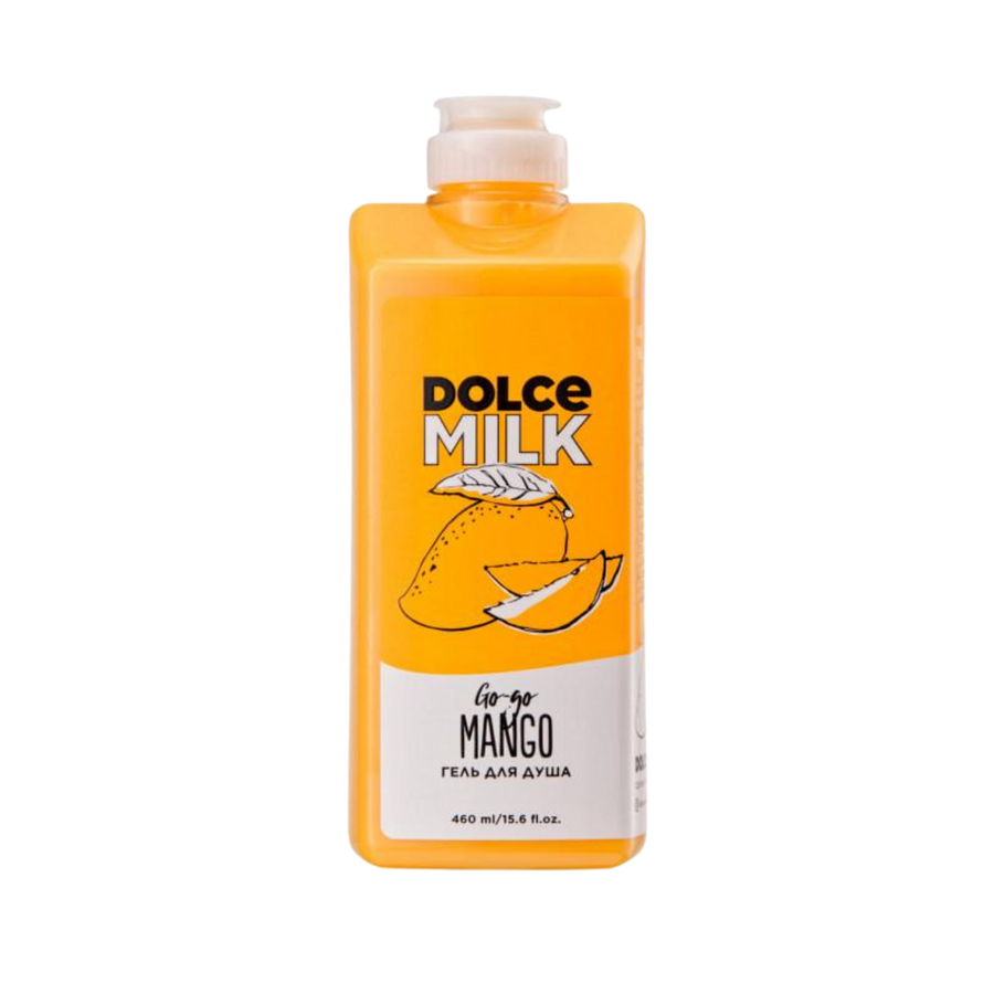 Dolce Milk Go-Go Mango shower gel 460ml orange bottle with white cap and mango label