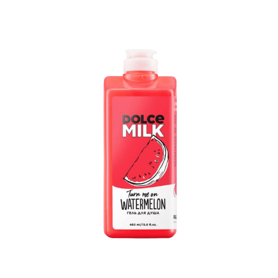 DOLCE MILK Turn Me On Watermelon shower gel, red 460ml bottle with watermelon graphic