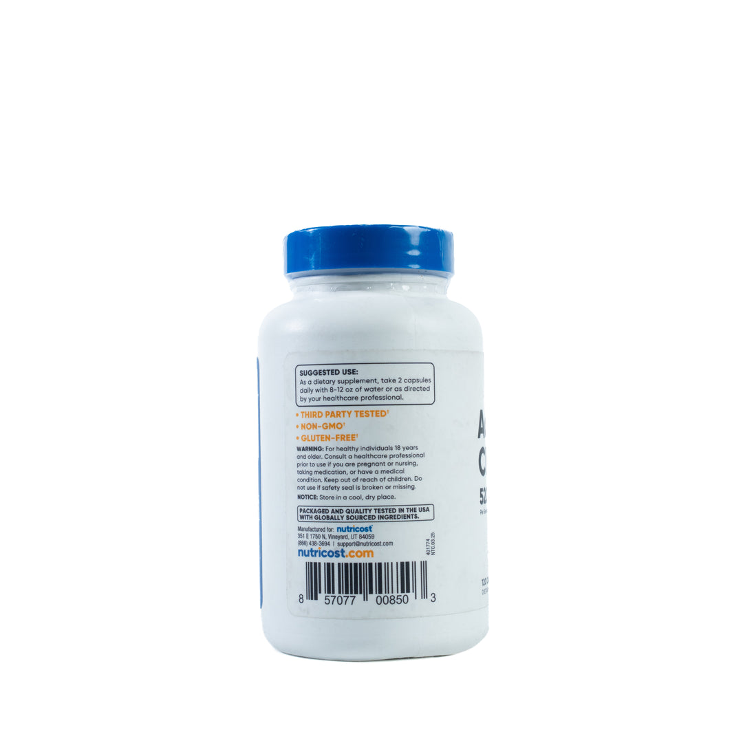 Nutricost Activated Charcoal 520mg -120 Capsules |نيوتريكوست فحم نشط 520 ملغ - 120 كبسولة