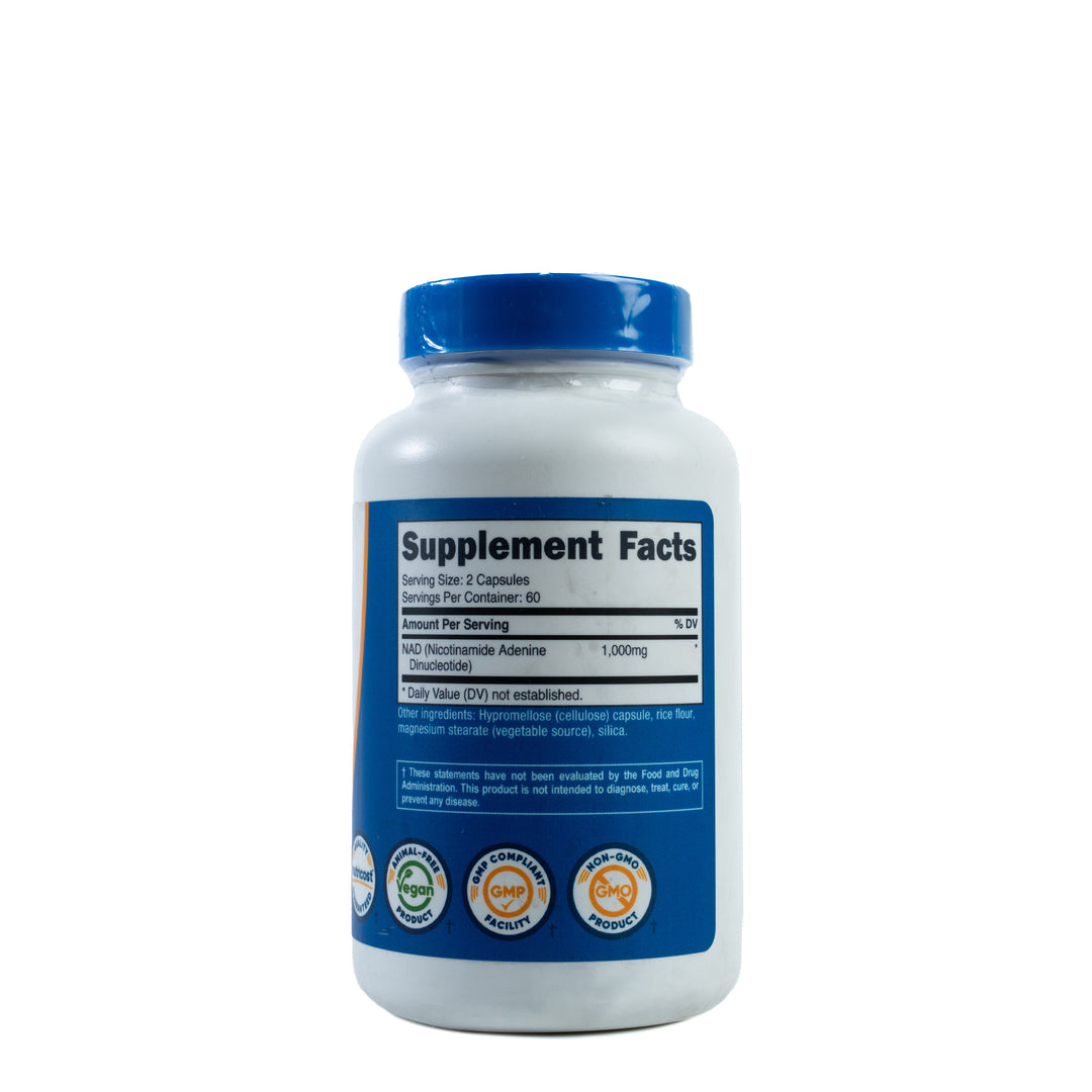 Nutricost NAD+ Nicotinamide Adenine 1000 Mg 120 Capsules |نيوتريكوست إن إيه دي بلس (نيكوتيناميد أدينين) 1000 ملغ – 120 كبسولة