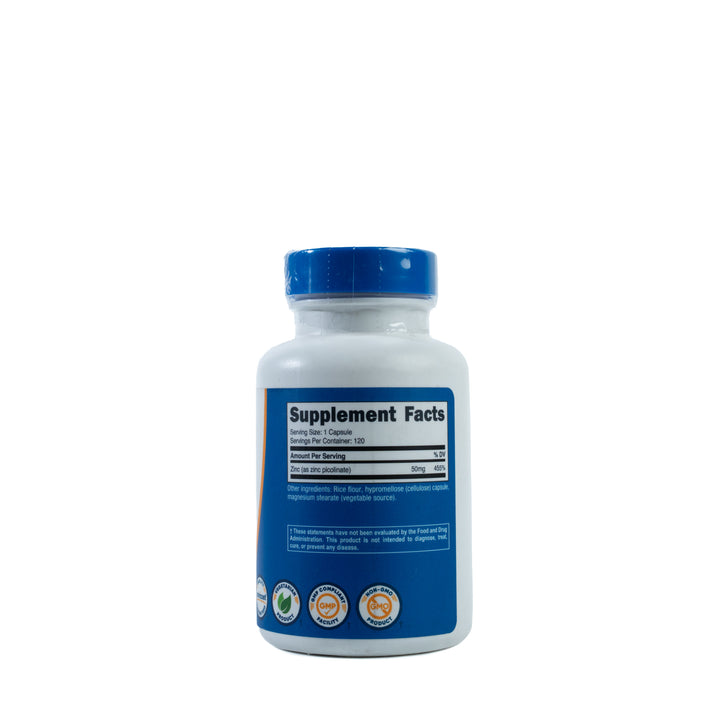 Nutricost Zinc Picolinate 50 mg, 120 capsules | نيوتريكوست مكمل زنك بيكولينات 50 مغ - 120 كبسولة