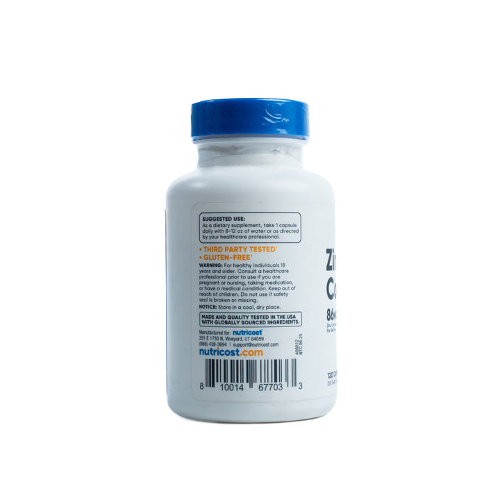 Nutricost Zinc Carnosine 86mg - 120 Capsules | نوتريكوست زنك كارنوسين 86 ملغ - 120 كبسولة