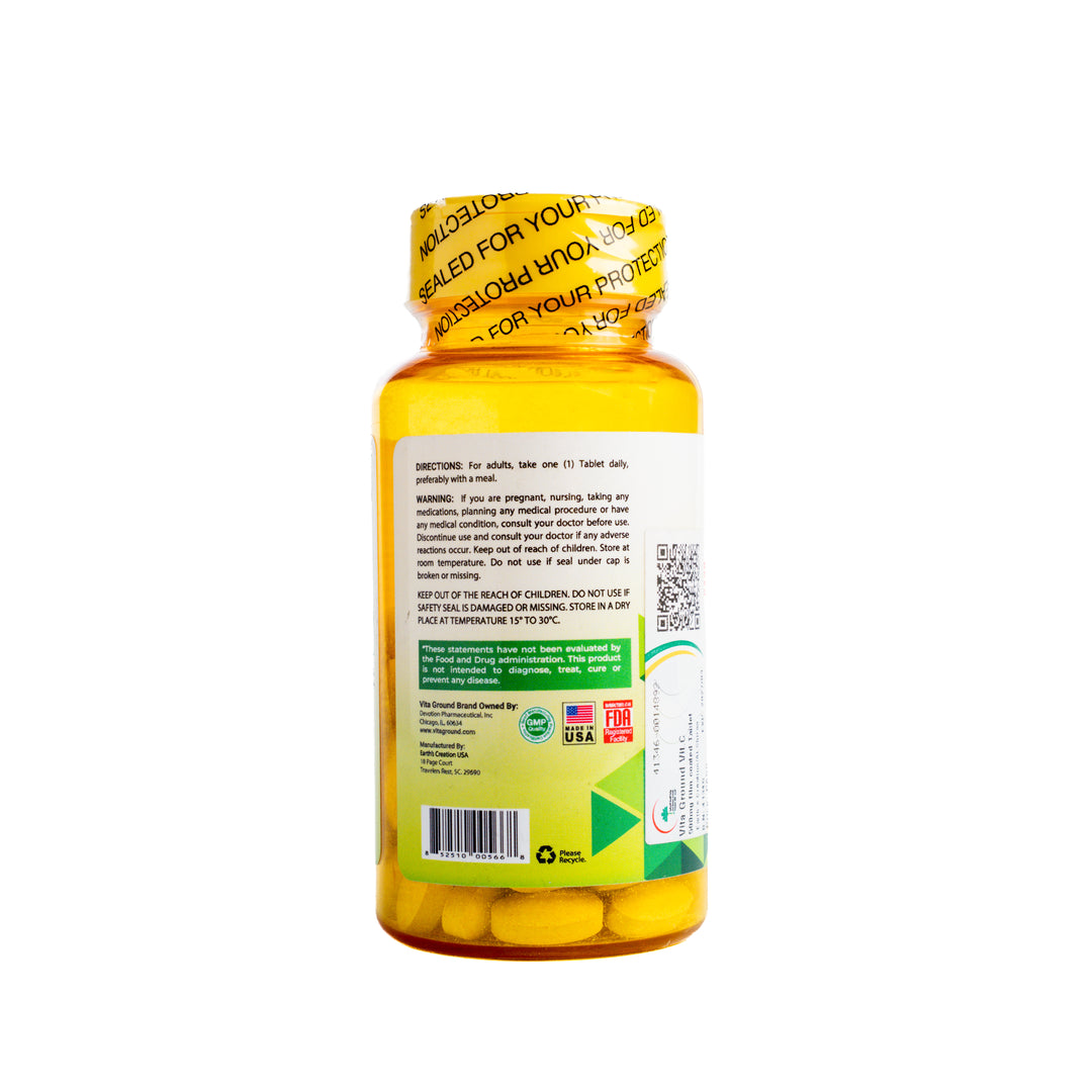 Vita Ground Nutrition Vitamin C 500 Mg Immune Health 60 Tablets | فيتا جراوند نيوترشن فيتامين C بتركيز 500 ملغ – 60 قرص