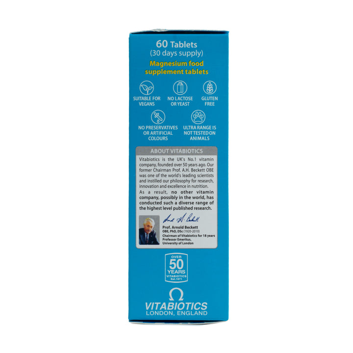 Vitabiotics Ultra Magnesium Premium Quality 60 Tablets |  فيتابيوتكس الترا مغنيسيوم - 60 قرص