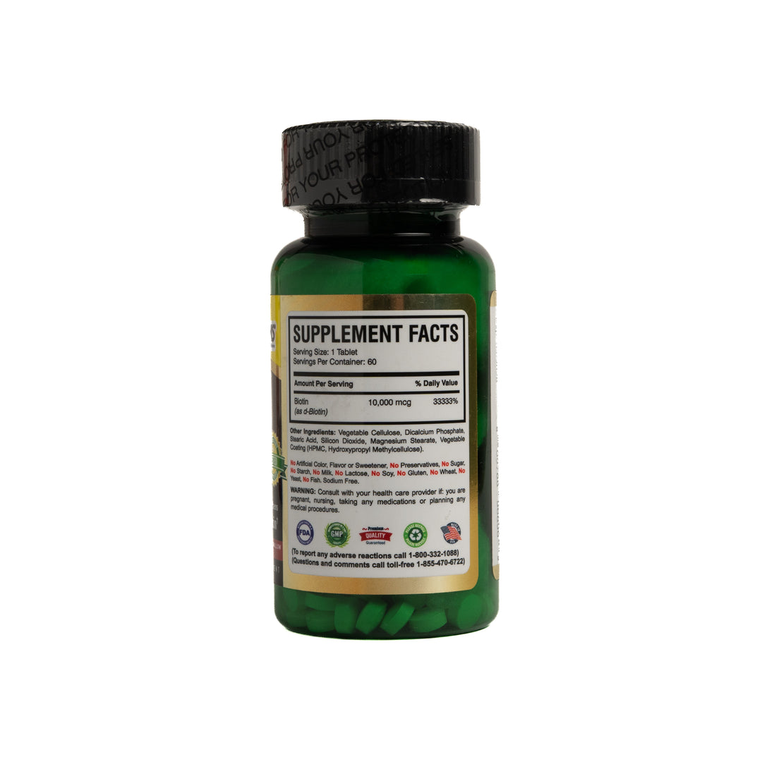 AMS Biotin High Potency 10,000 mcg 60 Tablets | ايه ام اس مضغوطات البيوتين - 60 مضغوطة بعيار 10,000 مكغ