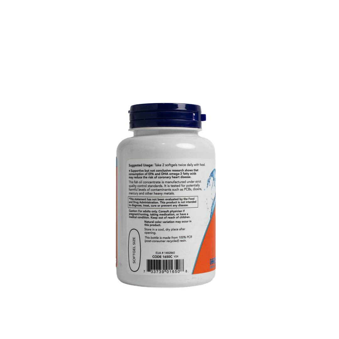 now Omega 3 Fish Oil - 100softgels | ناو مكمل غذائي الأوميغا 3 وزيت السمك - 100 كبسولة جيلاتينية