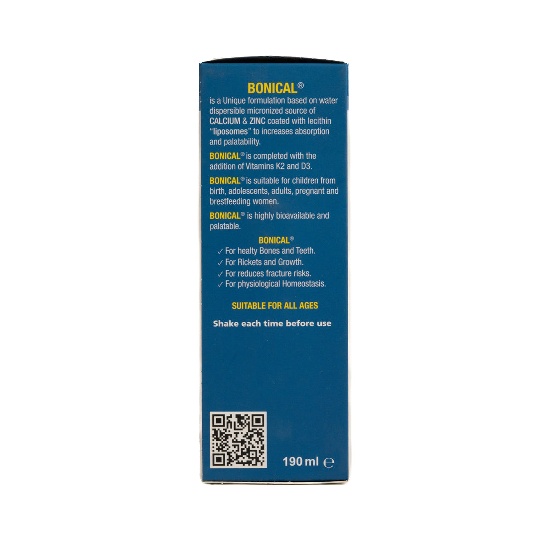 ABM Bonical Syrup Bone Builder Fortified With vitamins K2 & D3 - 190ml | بونيكال شراب مكمل غذائي بالكالسيوم والفيتامين k - 190 مل لتقوية العظام والعضلات