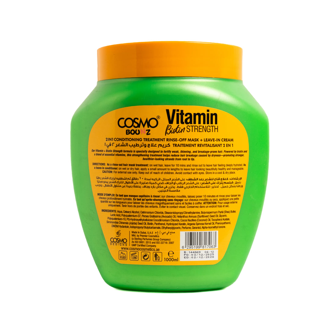COSMO COSMETICS 2IN1 CONDITIONING BIOTIN BOOST BZ - 1000ml | كوزمو كوزمتكس بيوتين بوست علاج وبلسم شعر 2 في 1 – 1000 مل