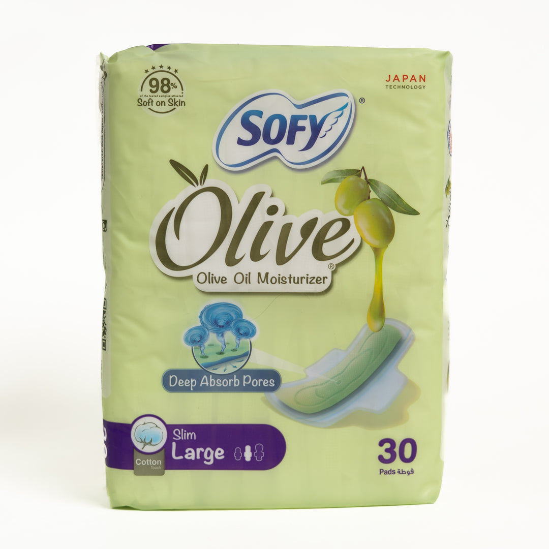 Sofy Olive Oil Moisturizer Large - 30Pcs| فوط نسائية حجم كبير -30 قطعة