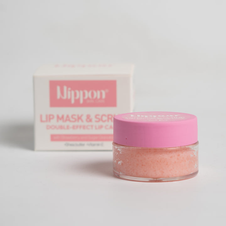 Nippon Lip Mask & Scrub With Strawberry And Sugar Granules - 20g | نيبون ماسك ومقشر الشفاه بالفراولة وحبيبات السكر – 20 غرام
