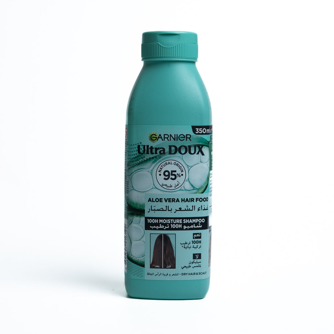 Garnier Ultra Doux Moisturising Aloe Vera Hair Food Shampoo for Normal Hair - 350ml | غارنييه شامبو غذاء الشعر بالالوفيرا للشعر العادي - 350 مل