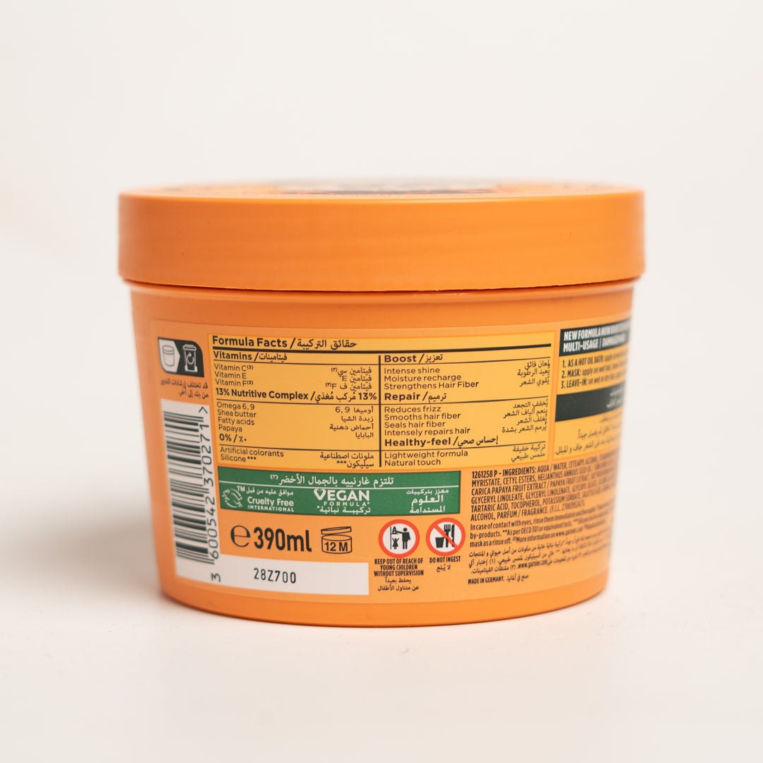 Garnier Ultra Doux Repairing Papaya 3-in-1 Hair food For Damaged Hair - 390ml | غارنييه الترا دو غذاء الشعر 3 في 1 للشعر التالف والمتضرر - 390 مل