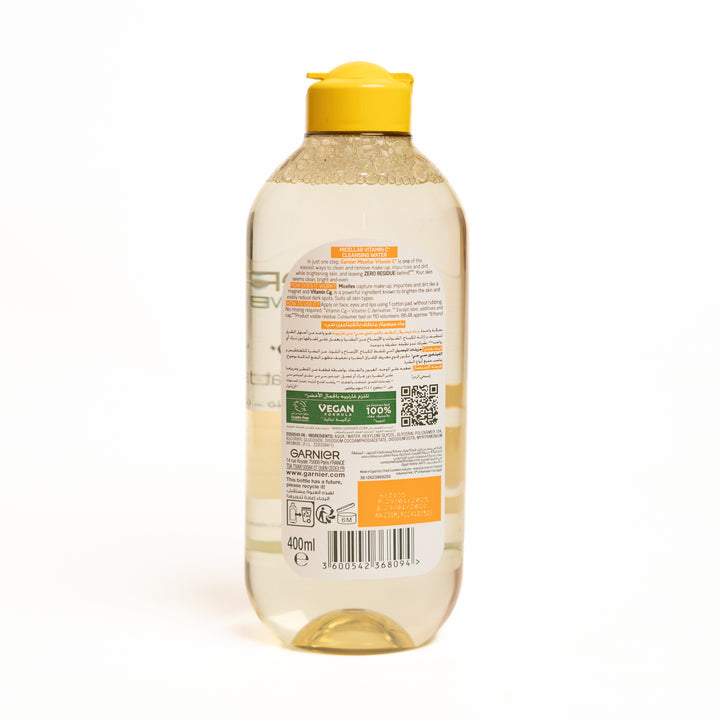 Garnier Micellar Brightening Water With Vitamin C - 400ml  | غارنييه مزيل مكياج ماء ميسيلار بفيتامين سي - 400 مل