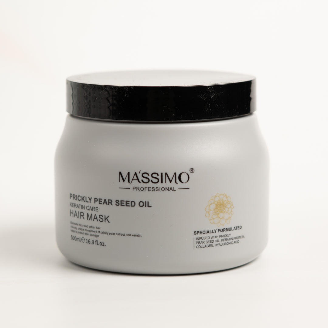 MASSIMO Prickly Pear Seed Oil Hair Keratin Care Hair Mask - 500ml |ماسيمو ماسك الشعر بزيت بذور التين الشوكي مع العناية بالكيراتين – 500 مل
