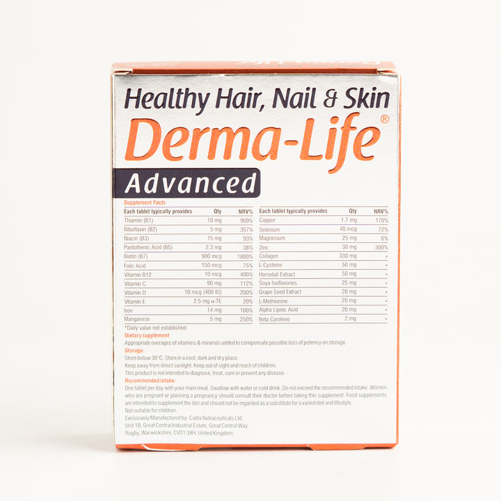 Life On Derma Life Advanced - 30 Tablets | ديرما لايف مكمل غذائي متقدم - 30 قرص