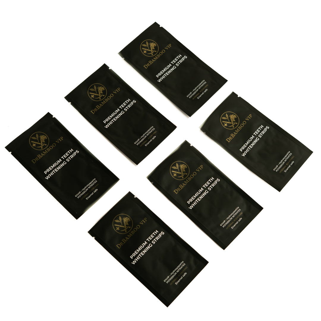 DR. BAMBOO Premium Teeth Whitening Strips - 20 Pouches 40 Strips |  دكتور بانبو شرائح تبييض الأسنان الممتازة من  - 20 كيسًا (40 شريحة)