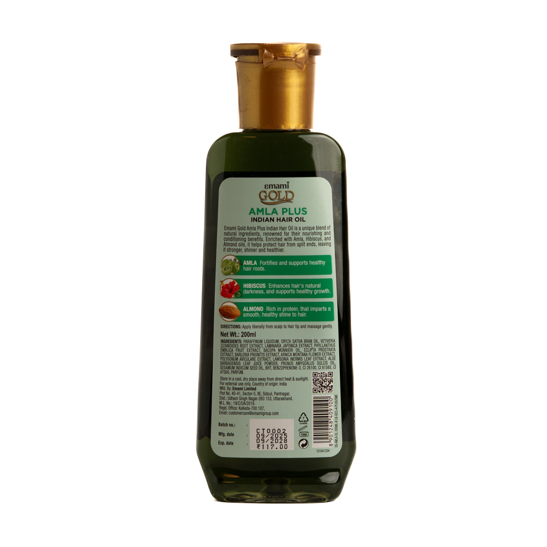 Emami 7 Oils in One Gold Amla Plus Indian Hair Oil - 200ml | ايمامي 7 اويلز ان ون زيت الشعر أملا - 200 مل