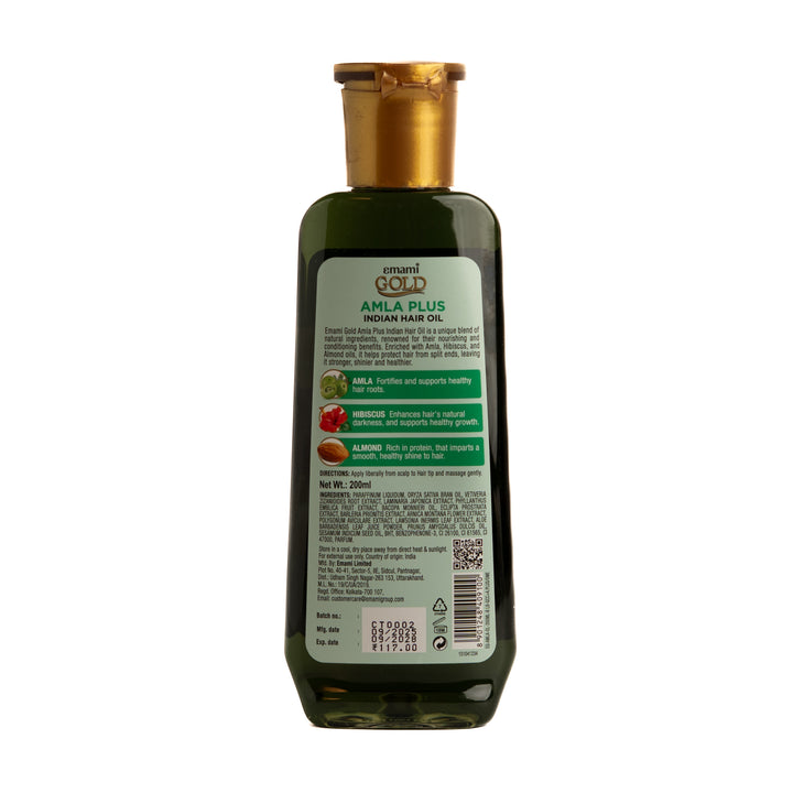 Emami 7 Oils in One Gold Amla Plus Indian Hair Oil - 200ml | ايمامي 7 اويلز ان ون زيت الشعر أملا - 200 مل